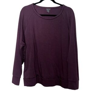 Eddie Bauer Plus Size Purple Lightweight Fleece Lined Sweatshirt XXL 2XL